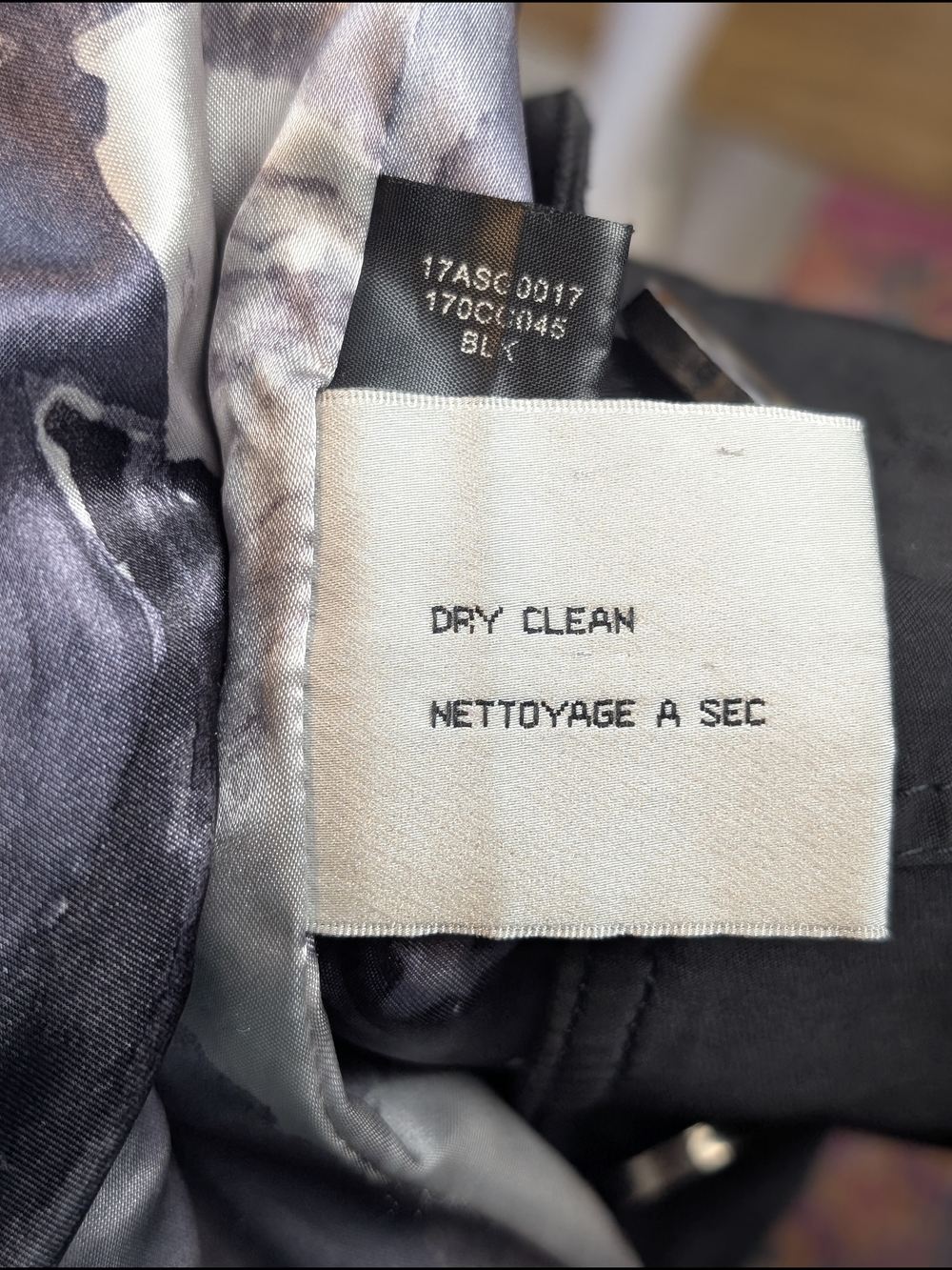 Kenneth Cole New York Black Tailored Classic Trench Coat Floral Lined | Size L - Picture 11 of 11